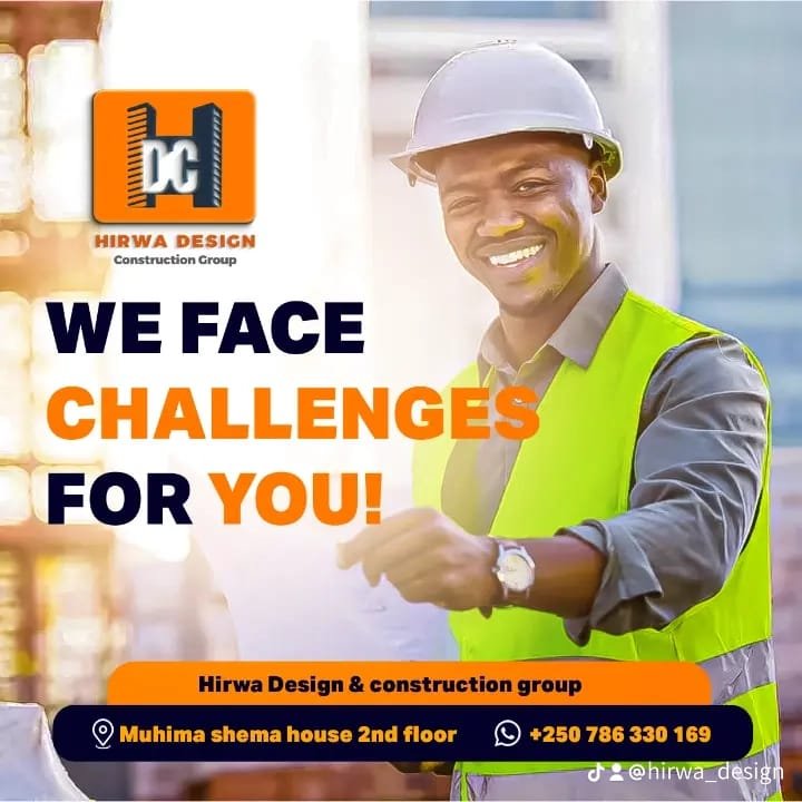 Hirwa Design Construction Group — We Face Challenges For You promotional graphic